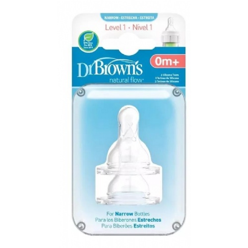 Tetina silicona - dr brown´s natural flow estandar (recien nacido n1 2 unidades)