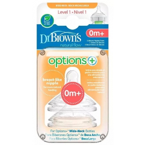 TETINA SILICONA BOCA ANCHA - DR BROWN´S NATURAL FLOW (RECIEN NACIDO N1 3 U)