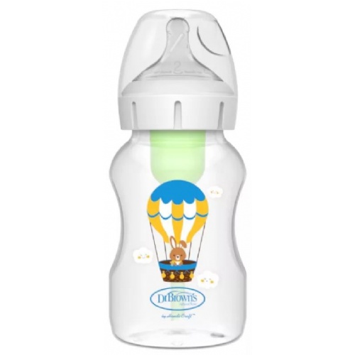 Biberon anticolicos tetina silicona boca ancha dr brown´s natural flow options+ 1 unidad 330 ml n2 c