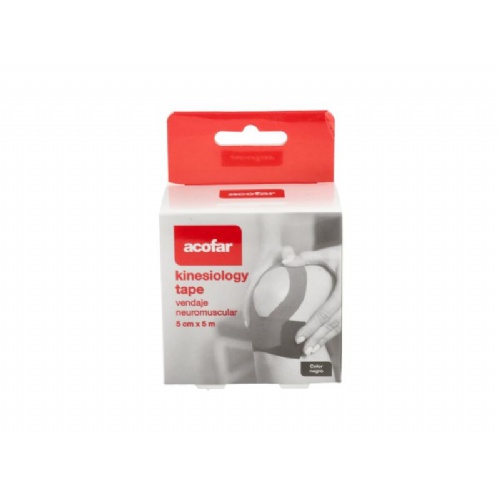 Acofar kinesiology tape vendaje (1 unidad 5 m x 5 cm color negro)