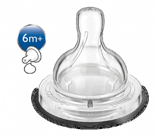 TETINA SILICONA PARA ALIMENTOS ESPESOS - AVENT PHILIPS (+ 6 M 2 TETINAS)