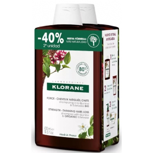 Klorane champu quinina 2x400ml