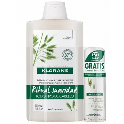 Klorane champu a la leche de avena (1 envase 400 ml)
