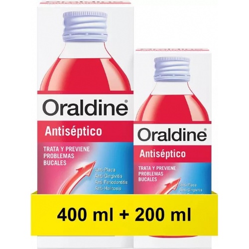 Oraldine antiseptico (1 envase 400 ml + 1 envase 200 ml pack)