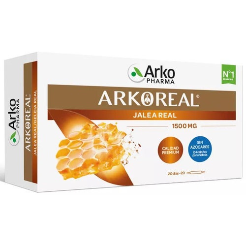 Arkoreal jalea real forte plus sin azucar  1500 mg 20 ampollas