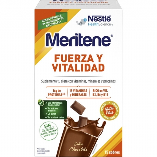 Meritene fuerza y vitalidad batido (15 sobres 30 g sabor chocolate)