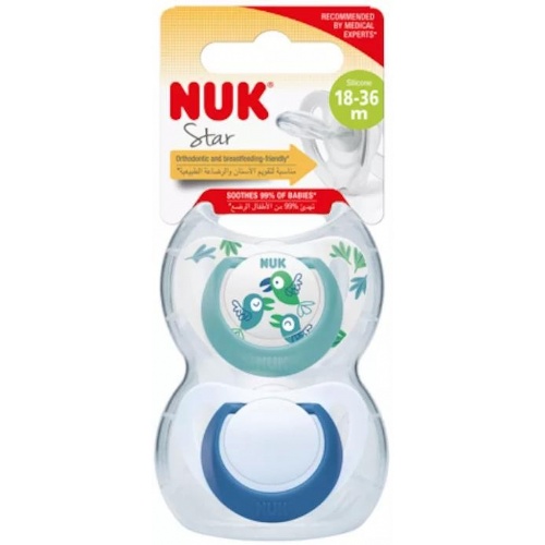 Chupete latex anatomico - nuk star (18 - 36 meses 2 unidades)