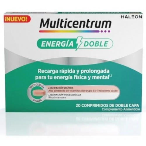 Multicentrum energia doble 20 comprimidos