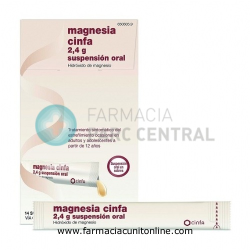 MAGNESIA CINFA 2,4 g SUSPENSION ORAL , 14 sobres