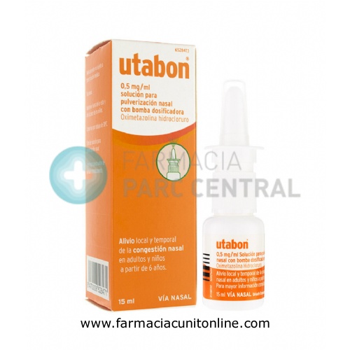 UTABON 0,5 mg/ml SOLUCION PARA PULVERIZACION NASAL CON BOMBA DOSIFICADORA, 1 envase pulverizador de 