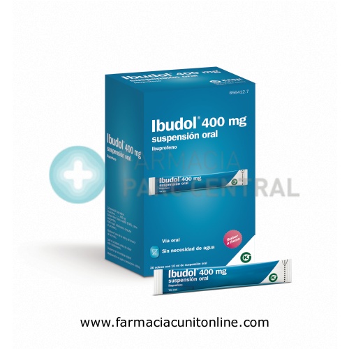 IBUDOL 400 MG SUSPENSION ORAL , 20 sobres