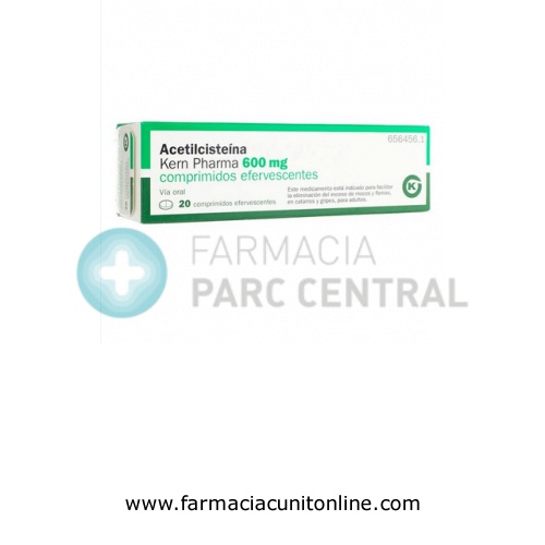 ACETILCISTEINA KERN PHARMA 600 mg COMPRIMIDOS EFERVESCENTES, 20 comprimidos