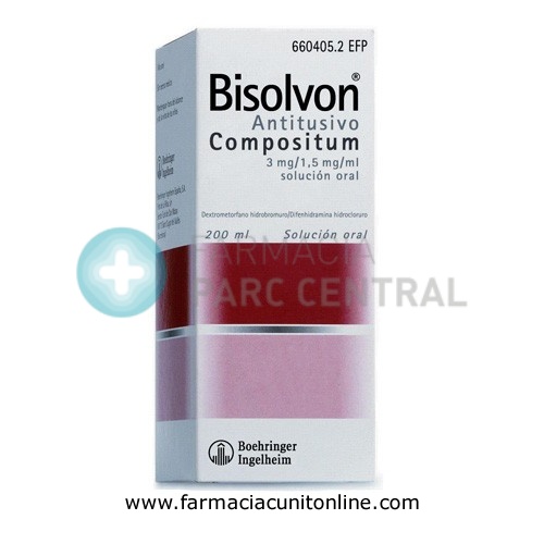 BISOLVON ANTITUSIVO COMPOSITUM 3 mg/ml + 1,5 mg/ml SOLUCION ORAL , 1 frasco de 200 ml