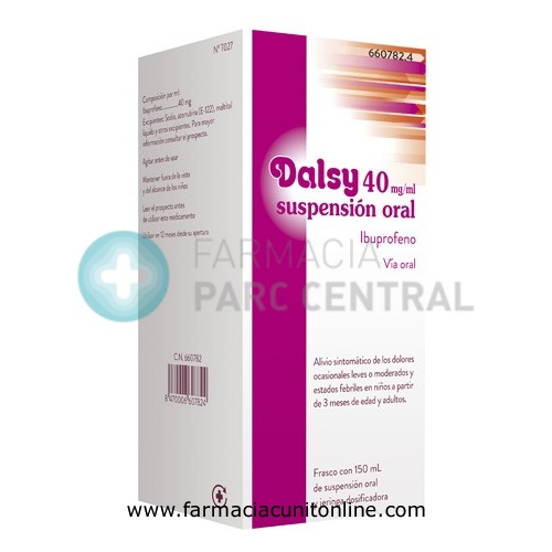 DALSY 40 mg/ml SUSPENSION ORAL , 1 frasco de 150 ml