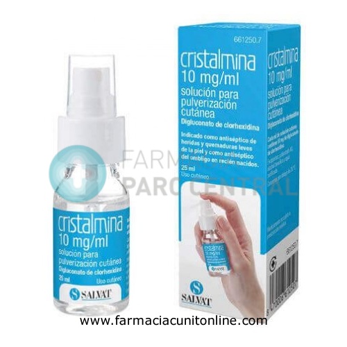CRISTALMINA 10 mg/ml SOLUCION PARA PULVERIZACION CUTANEA, 1 frasco de 25 ml
