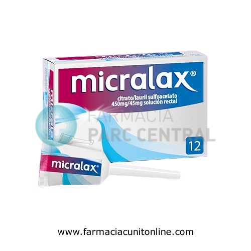 MICRALAX CITRATO/LAURIL SULFOACETATO 450 mg/45 mg solucion rectal , 12 enemas