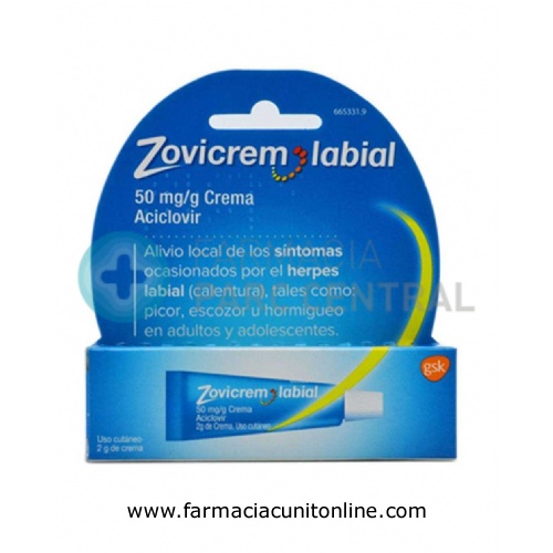 ZOVICREM LABIAL 50 mg/g CREMA, 1 tubo de 2 g