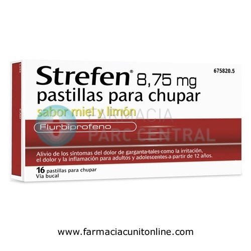 STREFEN 8,75 mg PASTILLAS PARA CHUPAR SABOR MIEL Y LIMON, 16 pastillas