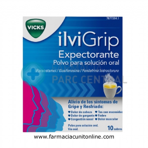 ILVIGRIP EXPECTORANTE  POLVO PARA SOLUCION ORAL, 10 sobres