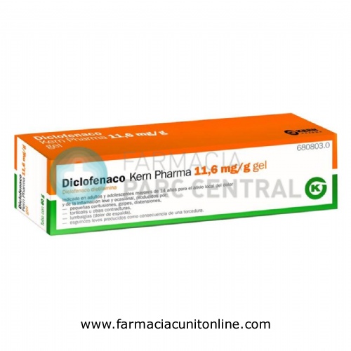 DICLOFENACO KERN PHARMA  11,6 mg/g GEL, 1 tubo de 60 g