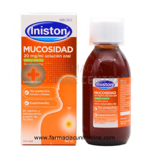 INISTON MUCOSIDAD 20mg/ml SOLUCION ORAL SABOR MENTA , 1 frasco de 150 ml