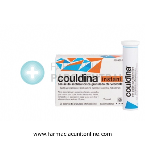COULDINA INSTANT CON ACIDO ACETILSALICILICO GRANULADO EFERVESCENTE , 20 sobres