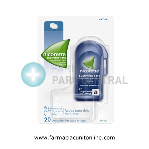 NICORETTE SUPERMINT 4 mg COMPRIMIDOS PARA CHUPAR EFG, 20 comprimidos