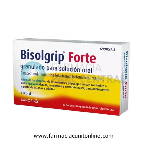 BISOLGRIP FORTE GRANULADO PARA SOLUCION ORAL , 10 sobres