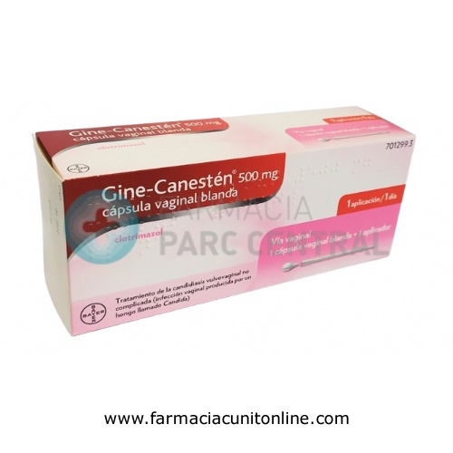 GINE-CANESTEN 500 MG CAPSULA VAGINAL BLANDA ,  1 capsula vaginal blanda + 1 aplicador