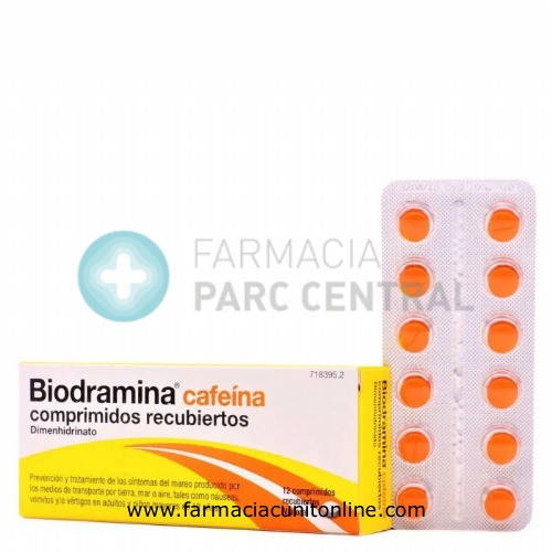 BIODRAMINA CAFEINA COMPRIMIDOS RECUBIERTOS , 12 comprimidos