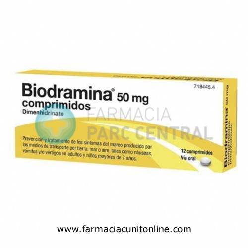 BIODRAMINA 50 mg COMPRIMIDOS , 12 comprimidos