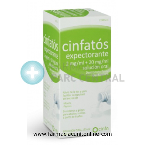 CINFATOS EXPECTORANTE 2 mg/ml + 20 mg/ml SOLUCION ORAL, 1 frasco de 200 ml