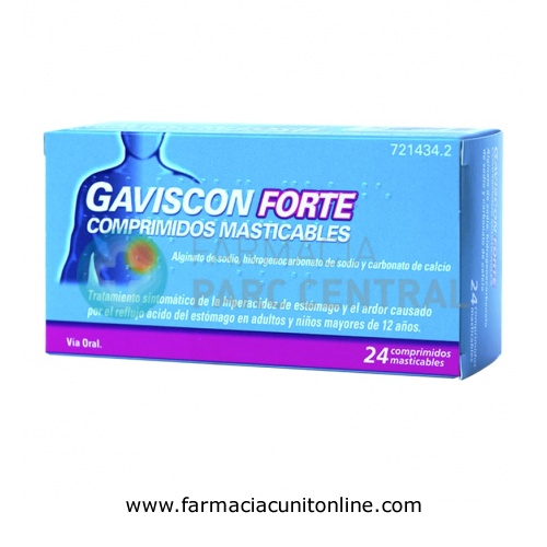 GAVISCON FORTE COMPRIMIDOS MASTICABLES,24 comprimidos