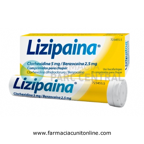 LIZIPAINA CLORHEXIDINA 5 MG/BENZOCAINA 2,5 MG COMPRIMIDOS PARA CHUPAR ,20 comprimidos