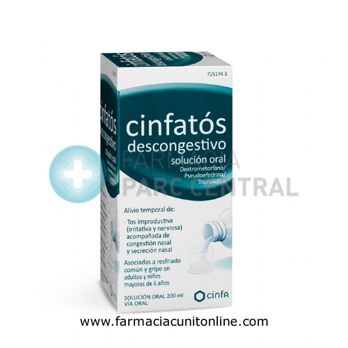 CINFATOS DESCONGESTIVO SOLUCION ORAL, 1 frasco de 200 ml (PET)