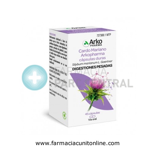 CARDO MARIANO ARKOPHARMA CAPSULAS DURAS, 45 cápsulas