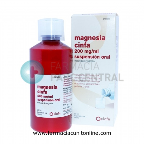 MAGNESIA CINFA 200 mg/ ml SUSPENSION ORAL, 1 frasco de 260 ml