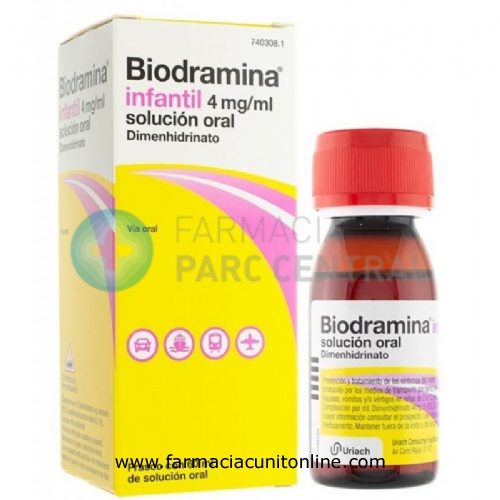 BIODRAMINA  INFANTIL 4 mg/ml SOLUCION ORAL , 1 frasco de 60 ml