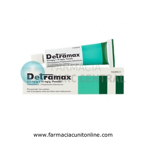 DETRAMAX 2,5 mg/g + 15 mg/g POMADA , 1 tubo de 30 g