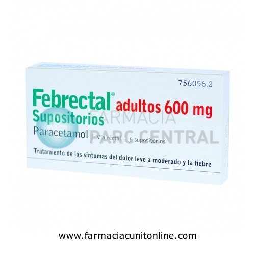 FEBRECTAL ADULTOS 600 MG SUPOSITORIOS , 6 supositorios