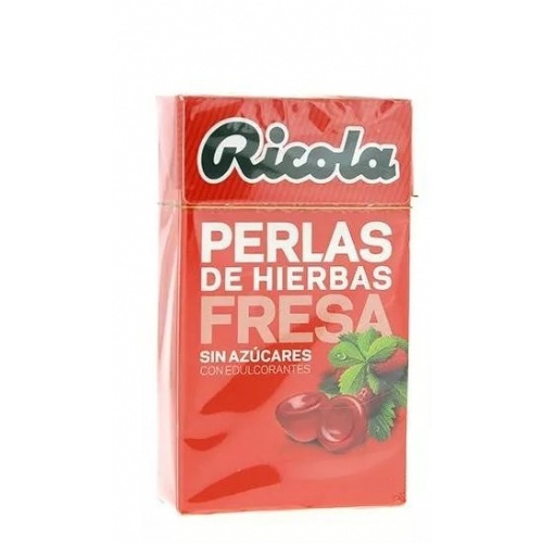 Ricola perlas sin azucar (1 envases 25 g sabor fresa)