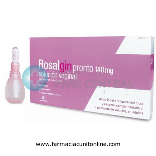 ROSALGIN PRONTO 140 mg SOLUCIÓN VAGINAL, 5 envases unidosis de 140 ml