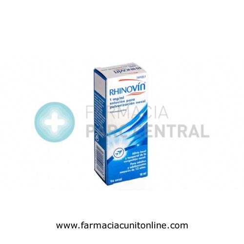 RHINOVÍN 1 MG/ML SOLUCIÓN PARA PULVERIZACIÓN NASAL, 1 frasco de 10 ml