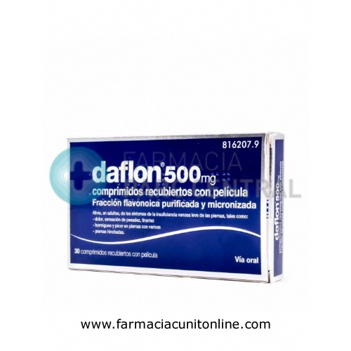 DAFLON 500 MG COMPRIMIDOS RECUBIERTOS CON PELÍCULA, 30 comprimidos