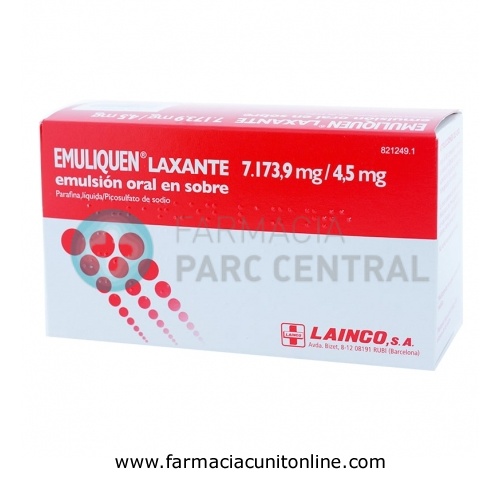 EMULIQUEN LAXANTE 7.173,9 mg/4,5 mg EMULSION ORAL EN SOBRES , 10 sobres