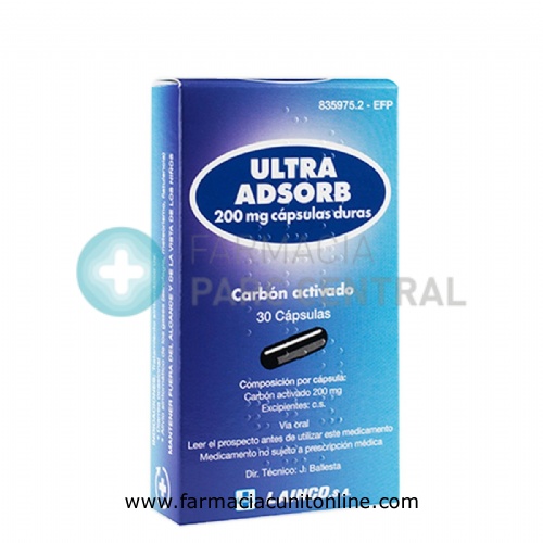 ULTRA ADSORB 200 mg CAPSULAS DURAS, 30 cápsulas