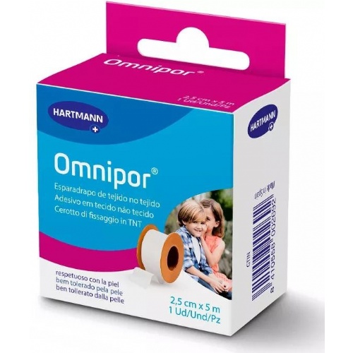 ESPARADRAPO HIPOALERGICO - OMNIPOR (DE PAPEL 5 M X 2,5 CM)