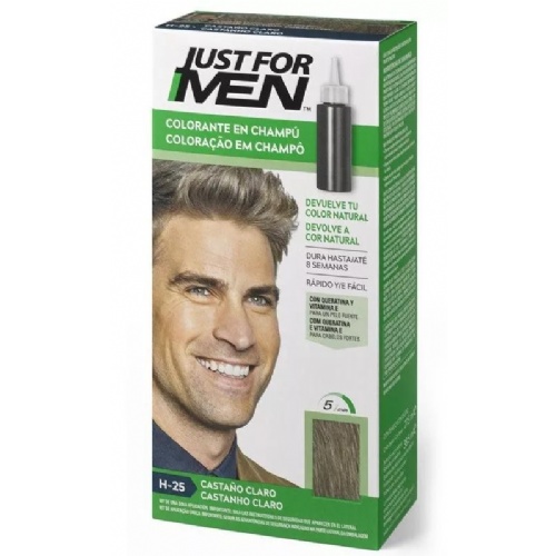 JUST FOR MEN - CHAMPU COLORANTE (66 CC CASTAÑO CLARO)