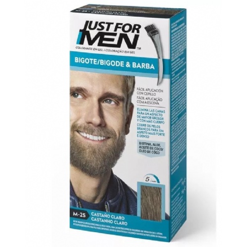 JUST FOR MEN BIGOTE Y BARBA - GEL COLORANTE (30 CC CASTAÑO CLARO)