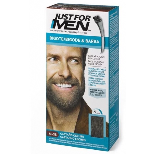 JUST FOR MEN BIGOTE Y BARBA - GEL COLORANTE (30 CC CASTAÑO OSCURO)